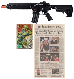 U.S. Navy Seal Robert ONeill Signed Memorabilia Collection Including Pellet Gun, Comic Book & Newspaper (PSA COA)